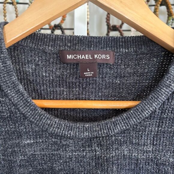 Michael Kors Charcoal Gray Sweater mens large sweater weather fall wool blend - Picture 2 of 6